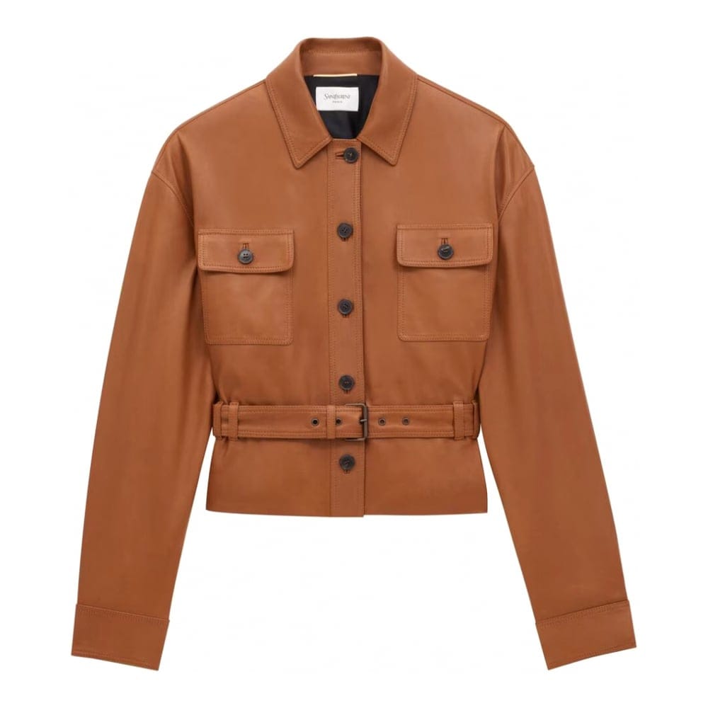 Saint laurent - Veste en cuir 'Short Safari' pour Femmes