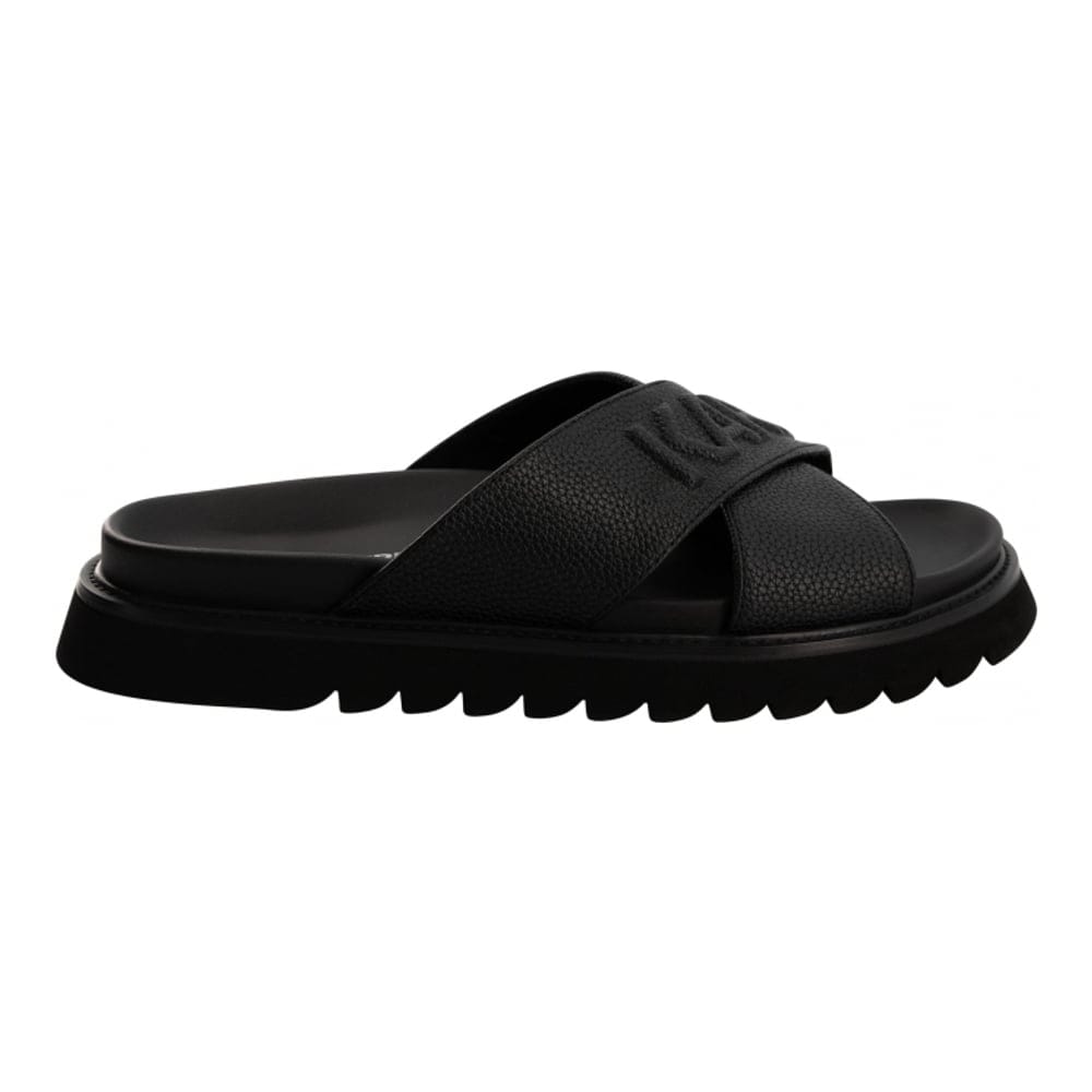 Karl lagerfeld paris - Claquettes 'Tumbled Leather Crisscross' pour Hommes