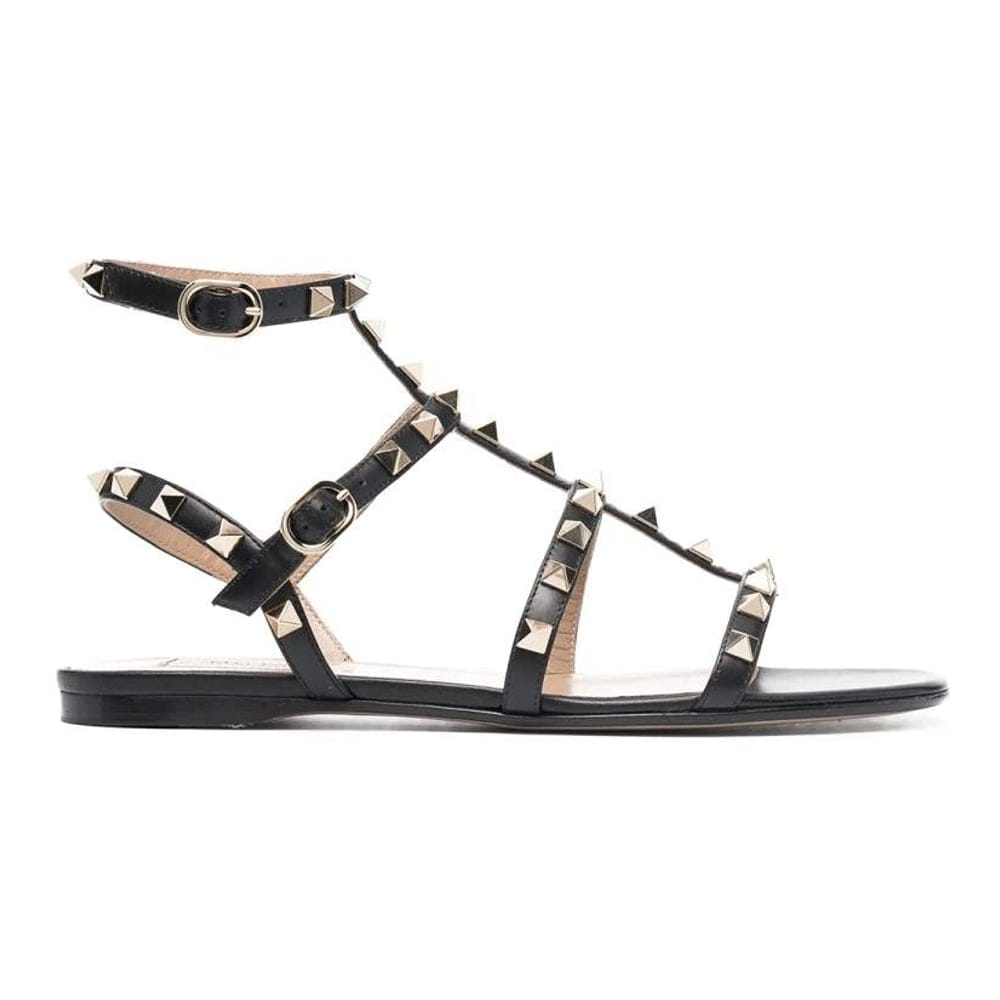 Valentino garavani - Sandales plates 'Rockstud Ankle-Strap' pour Femmes