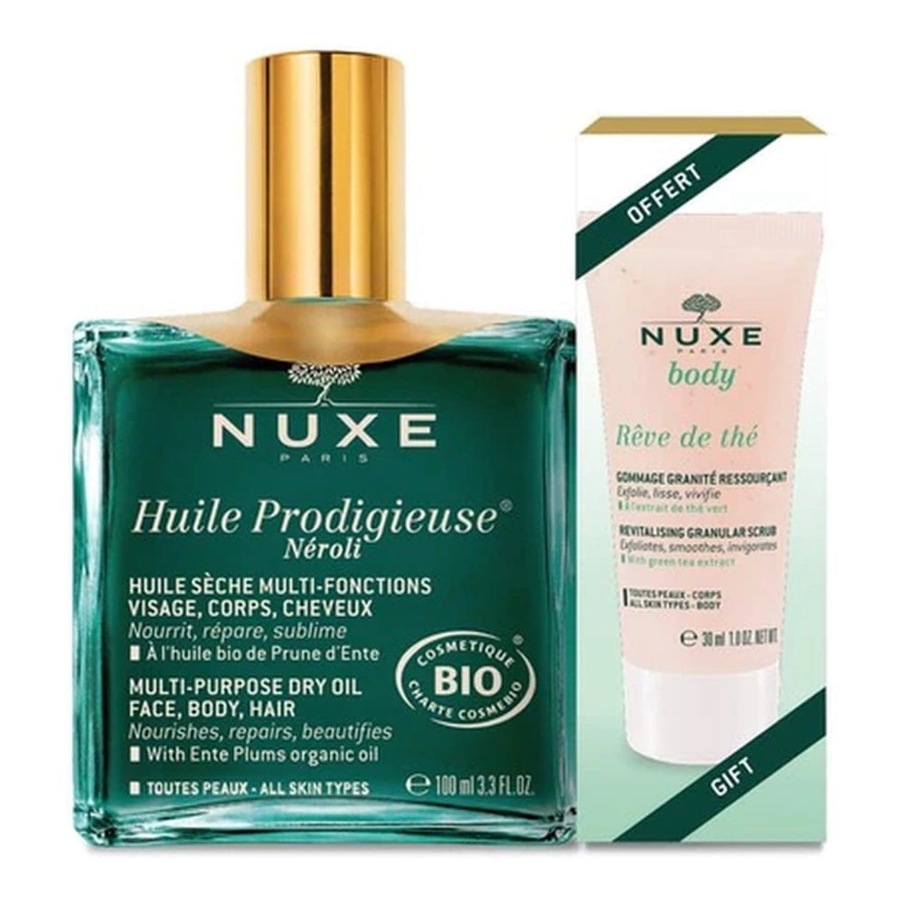 Nuxe - Huile Prodigieuse® Néroli Bio + Gommage Rêve de Thé - 2 Pièces