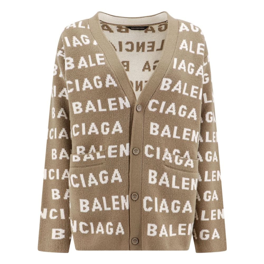 Balenciaga - Cardigan 'All-Over Logo' pour Femmes
