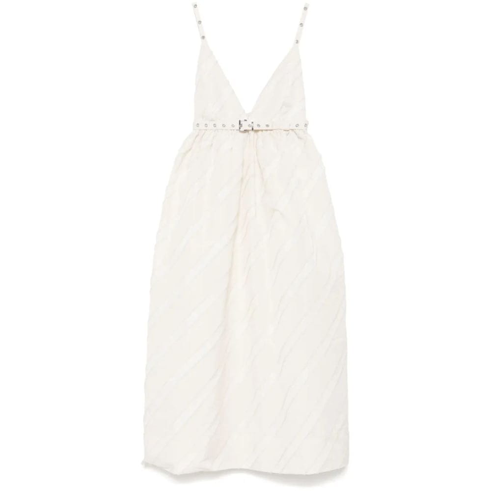 Ganni - Robe Midi 'Stripe-Pattern' pour Femmes