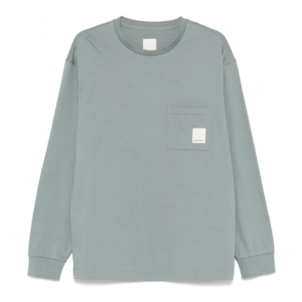 Emporio armani - T-Shirt manches longues 'Logo-Patch' pour Hommes