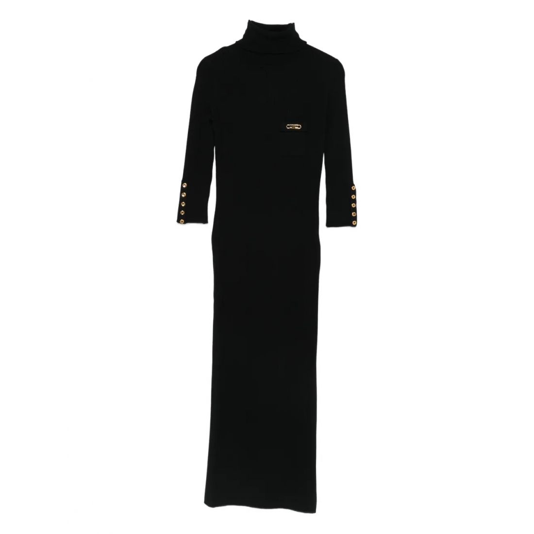 Elisabetta franchi - Robe Midi 'Ribbed Roll-Neck' pour Femmes