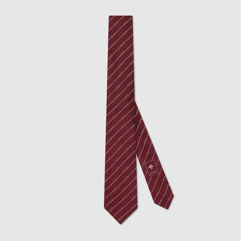 Gucci - Cravate 'Horsebit Jacquard' pour Hommes