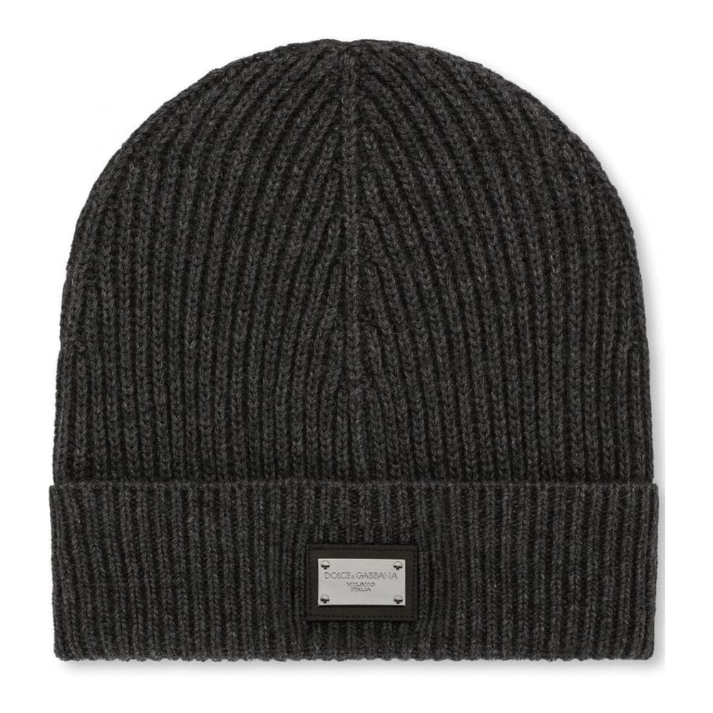 Dolce&gabbana - Bonnet 'DG Essentials Logo-Patch' pour Hommes