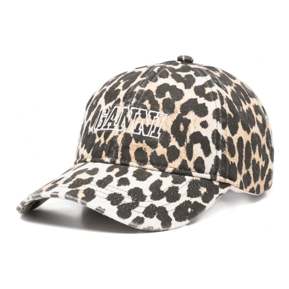 Ganni - "Casquette 'Leopard-Print' pour Femmes"