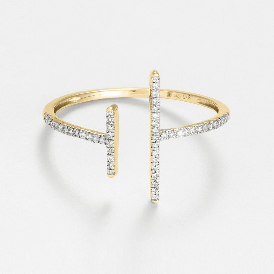 Diamanta - Bague 'Parallèle Asymétrique' pour Femmes