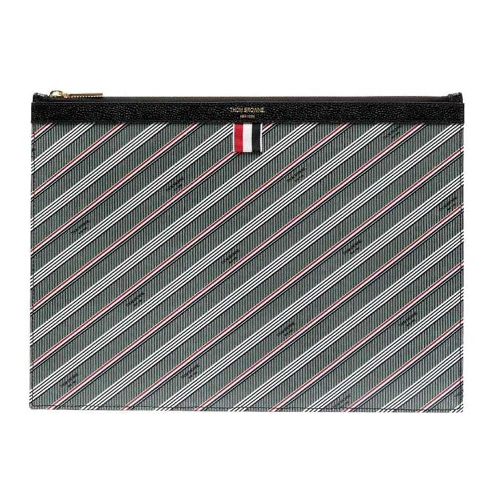Thom browne - Pochette 'Striped Logo-Print' pour Hommes