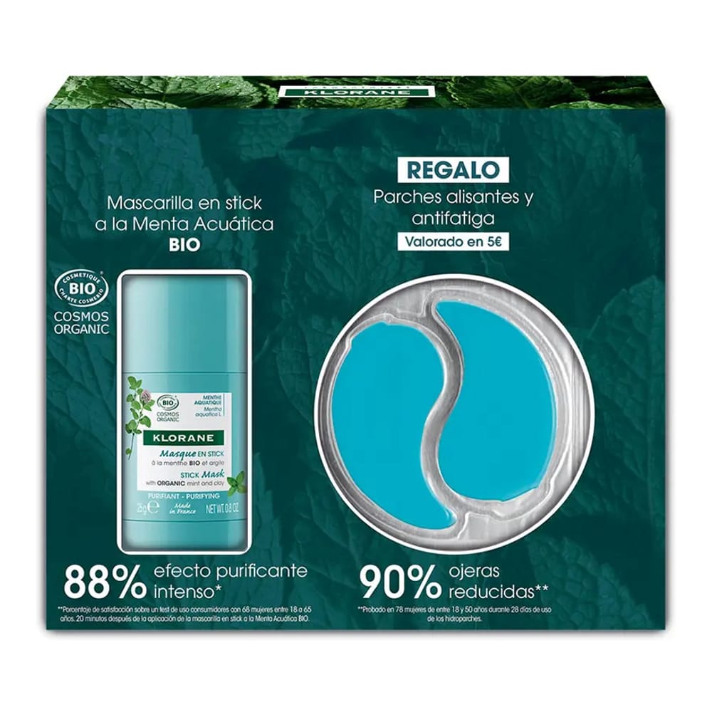 Klorane - Set de masques 'La Menthe Aquatique Bio' - Peau mixte, 2 Pièces