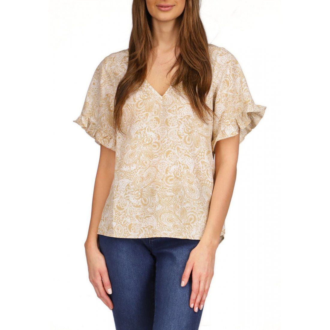Michael michael kors - 'Flutter Sleeve Top' pour Femmes