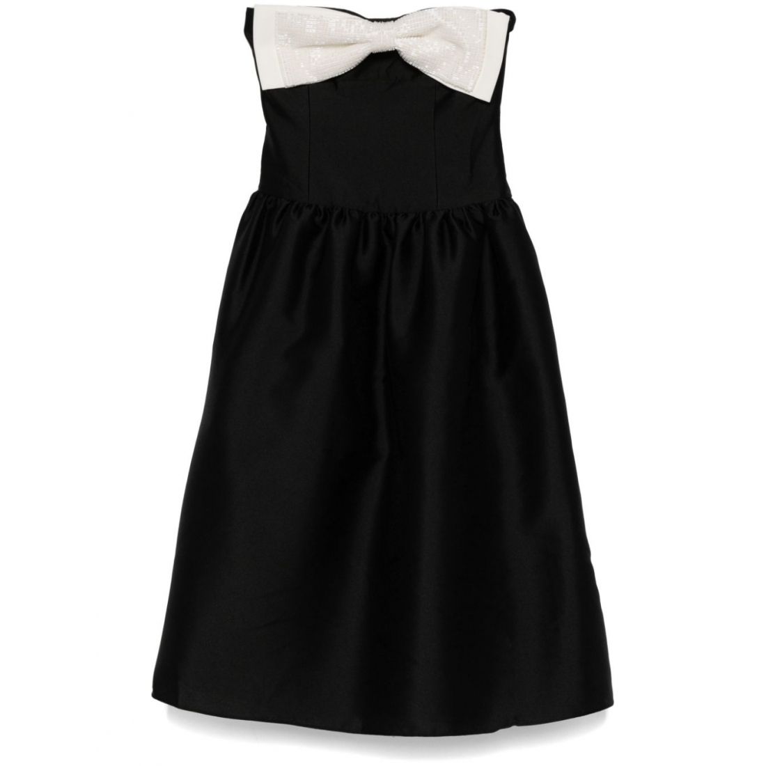 Self portrait - Robe Midi 'Taffeta Contrast-Bow' pour Femmes