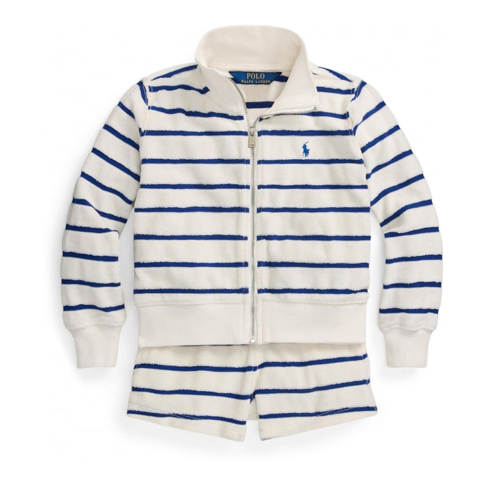 Lauren ralph lauren kids - "Ensemble Sweat à Capuche & Short 'Striped Cotton Terry' pour Petites filles"