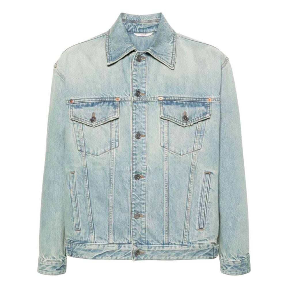 Valentino - Veste en jeans 'Logo-Embossed' pour Hommes