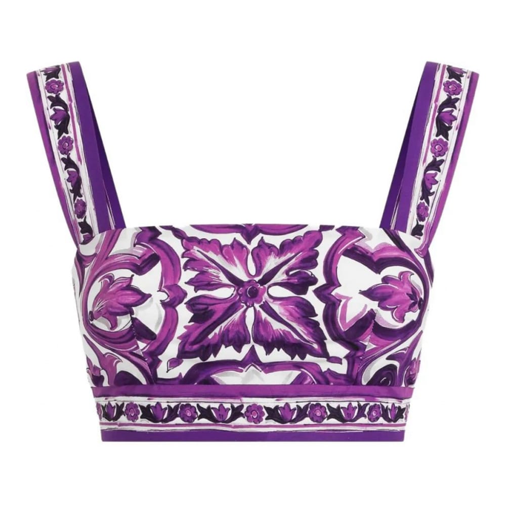 Dolce&gabbana - Top 'Majolica-Print Bralette' pour Femmes