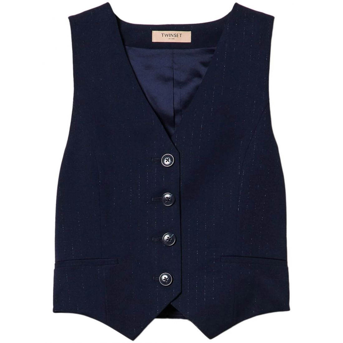 Twin set - Gilet 'Lurex-Detail Pinstriped' pour Femmes