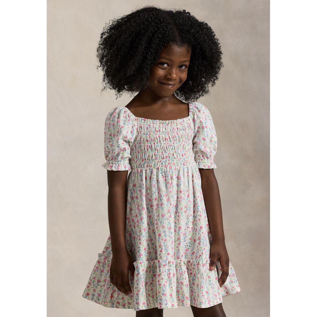 Ralph lauren kids - "Robe mini 'Floral Smocked Cotton Jersey' pour Petites filles"