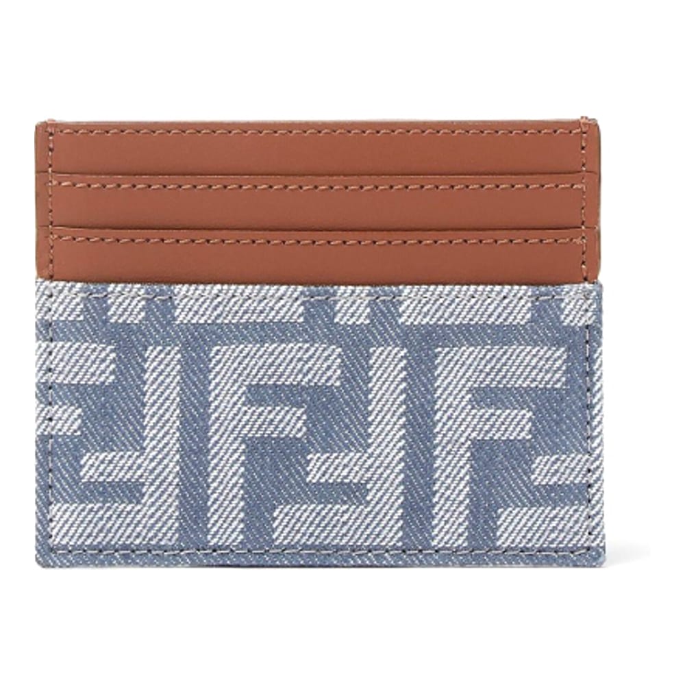 Fendi - Porte-Cartes 'Denim-EFFect FF Jacquard Flat' pour Femmes
