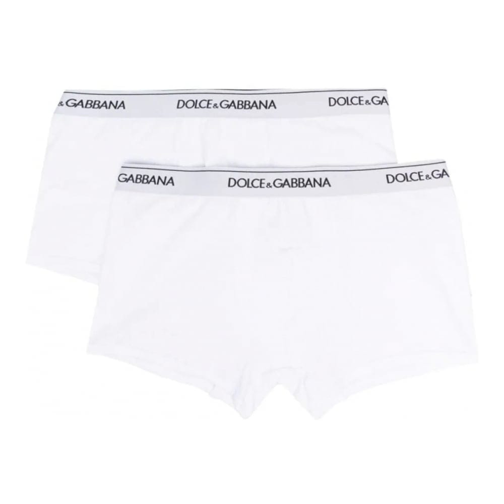 Dolce & Gabbana - Boxer 'Logo-Waist' pour Hommes - 2 Pièces