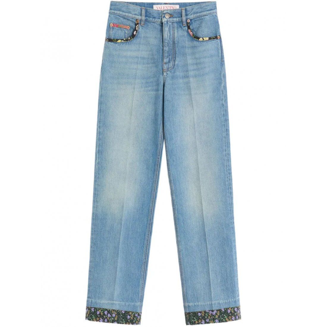 Valentino garavani - Jeans 'Floral-Trim' pour Femmes