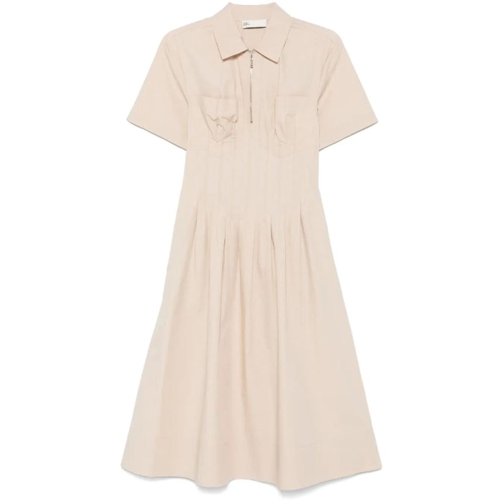 Tory burch - Robe Midi 'Poplin Pleat-Waist' pour Femmes