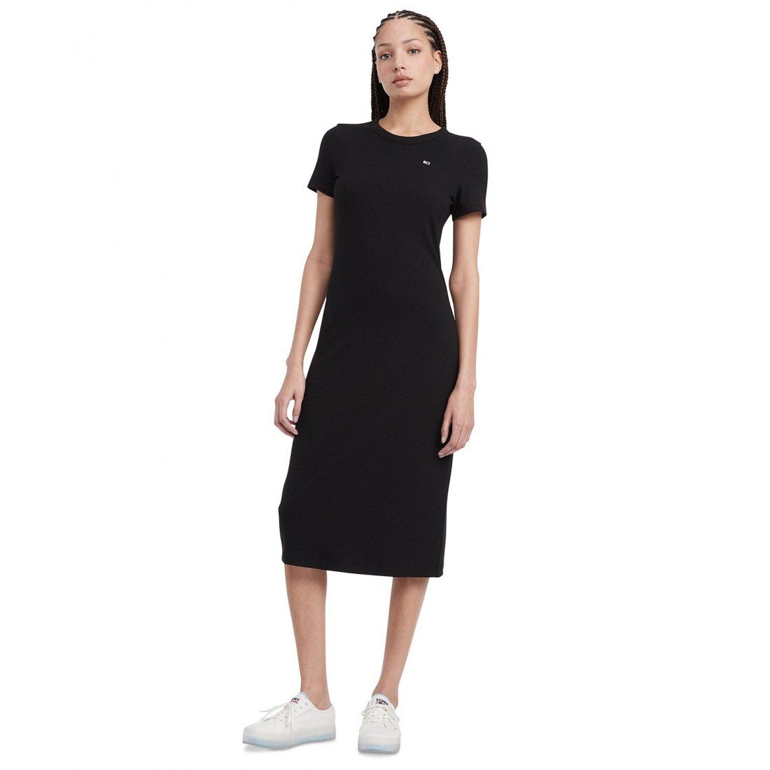 Tommy jeans - 'Ribbed Bodycon Midi Dress' pour Femmes