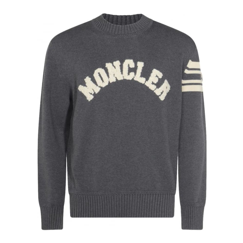 Moncler - Pull 'Logo-Embroidered Striped-Sleeve' pour Hommes