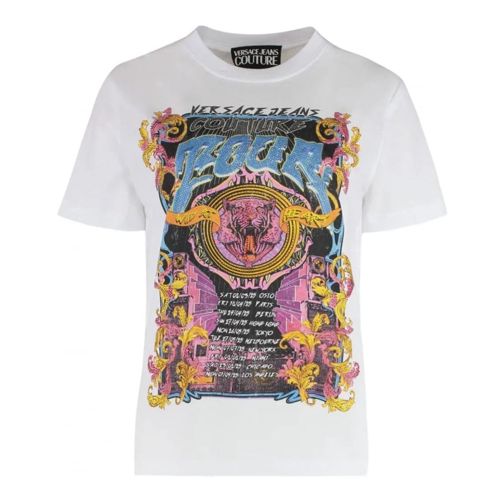 Versace jeans couture - T-shirt 'Graphic-Print Crew-Neck' pour Femmes