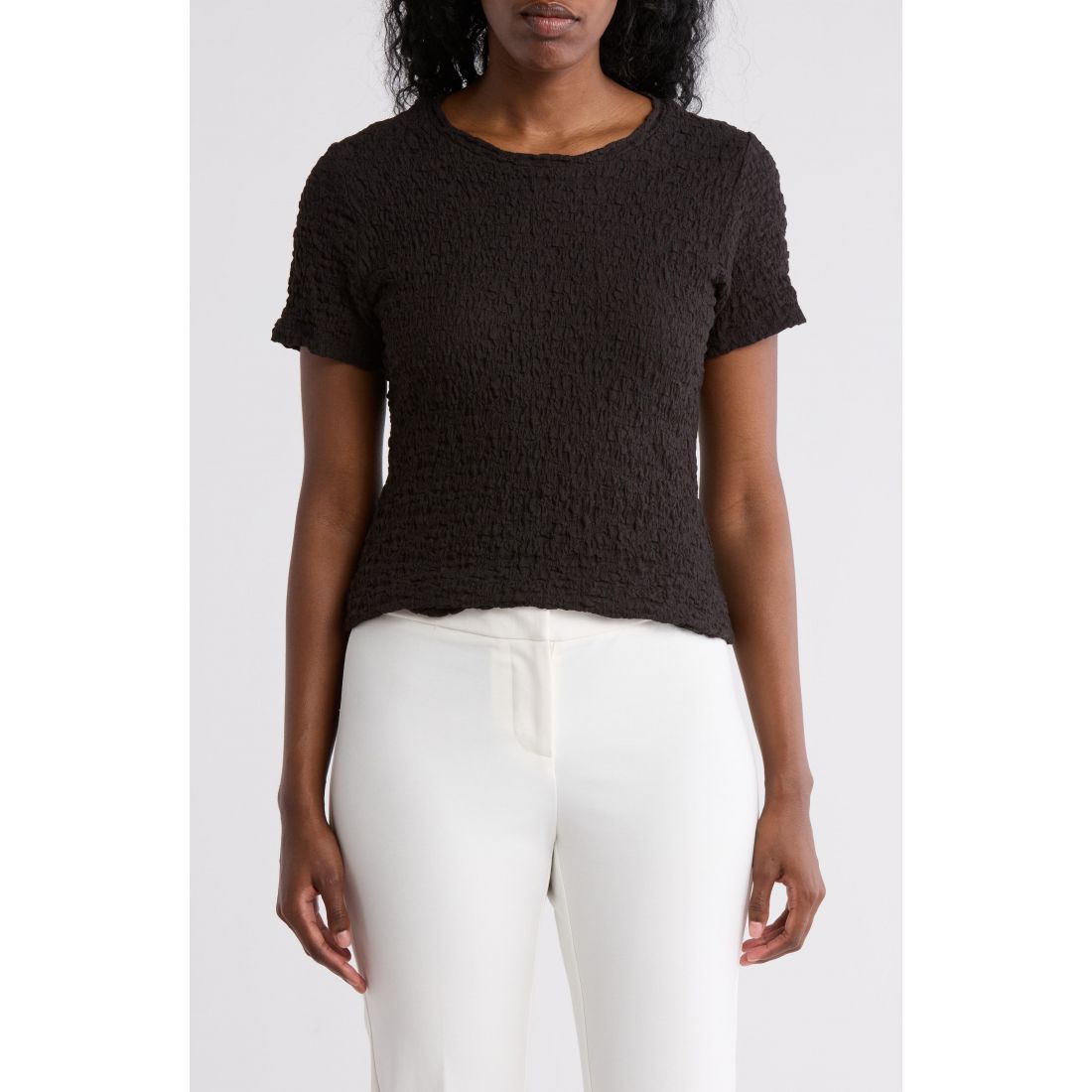 Donna karan - T-shirt 'Puckered Short Sleeve' pour Femmes