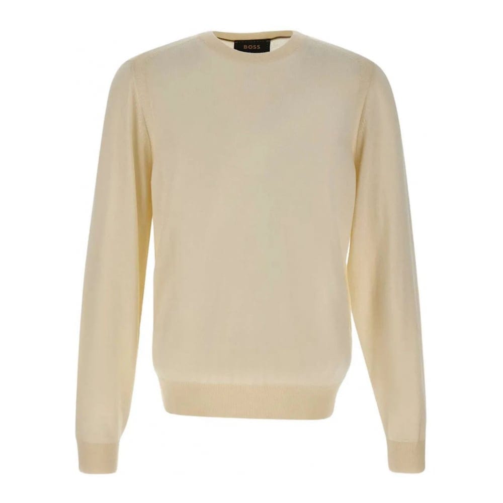 Boss - Pull 'Crew-Neck Ribbed-Hem' pour Hommes