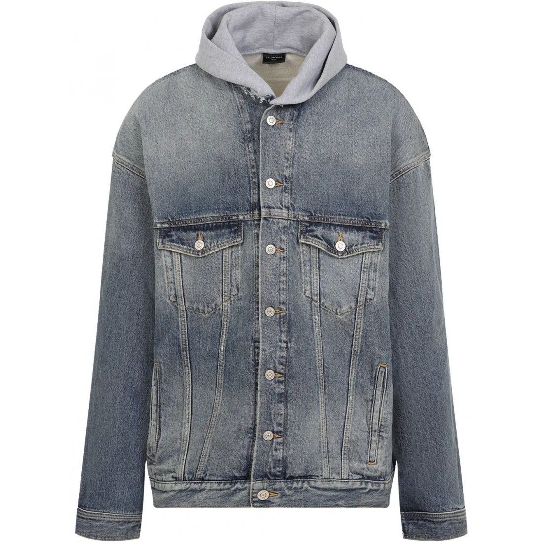 Balenciaga - Veste en jeans 'Hooded' pour Hommes