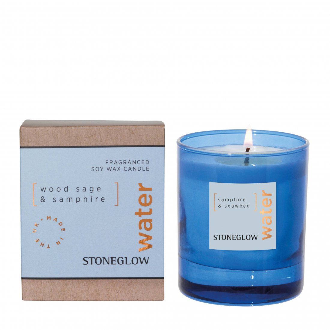 Stoneglow - Bougie parfumée 'Wood Sage & Samphire' - 160 g