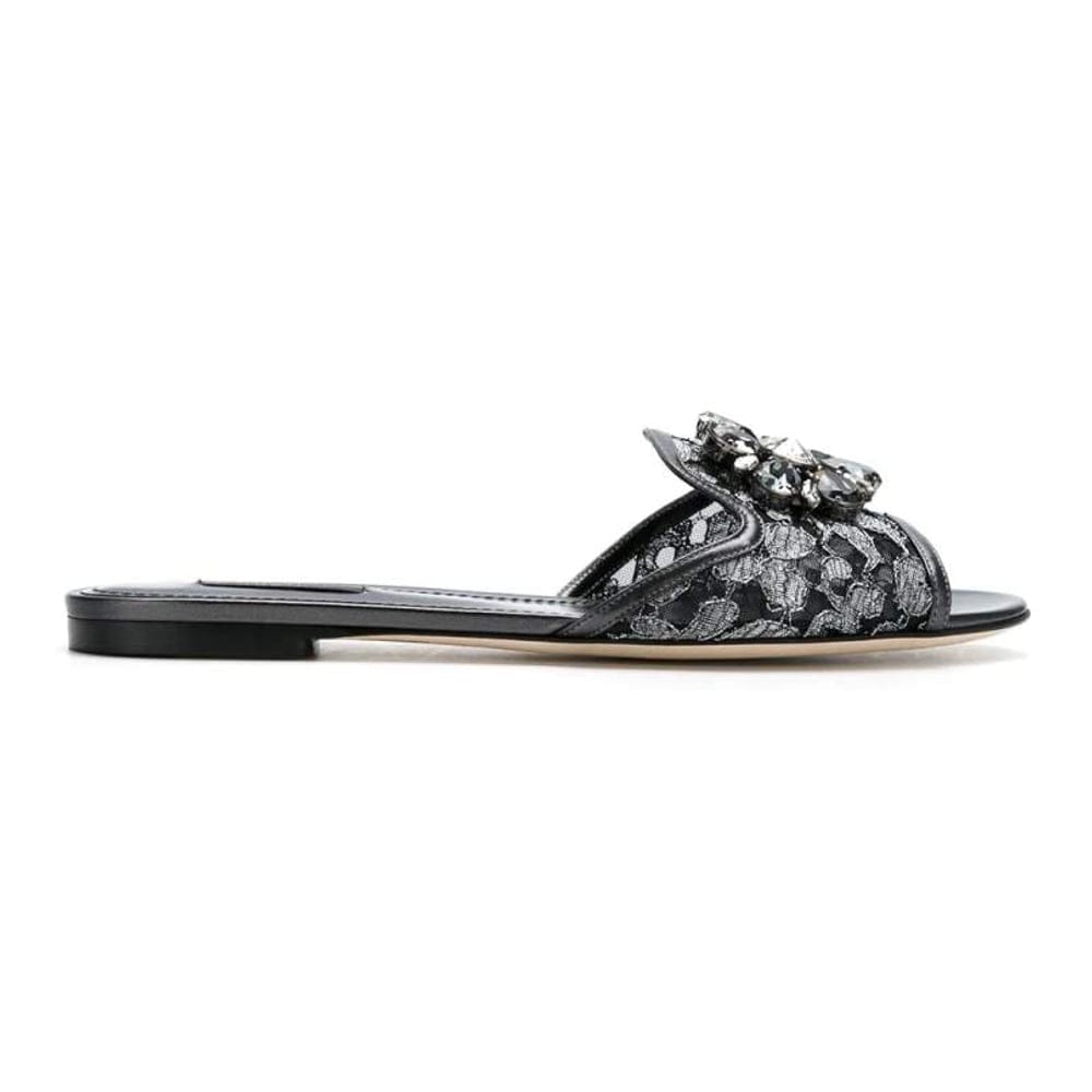 Dolce&gabbana - Sandales plates 'Rainbow Lace Brooch-Detail' pour Femmes