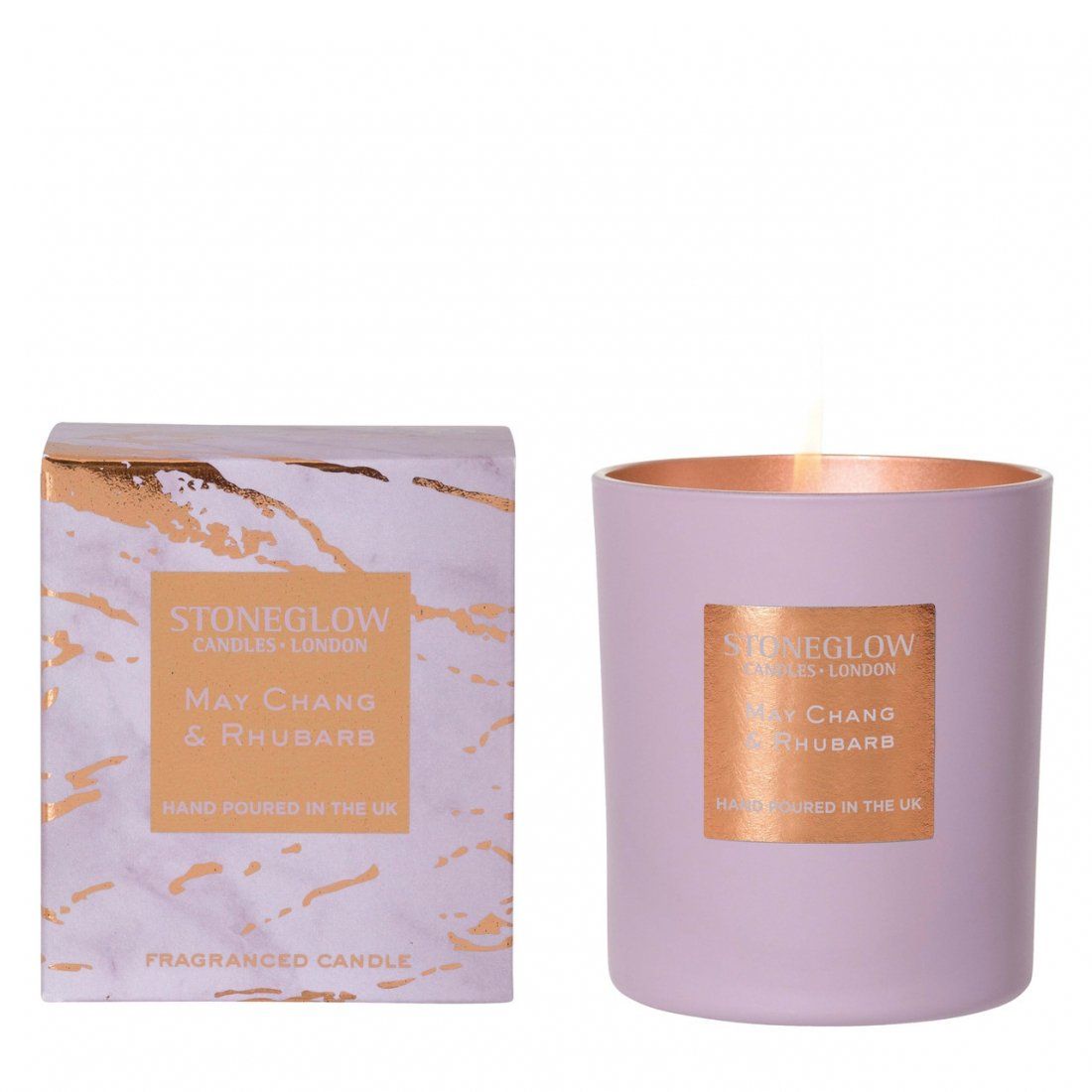 Stoneglow - Bougie parfumée 'May Chang & Rhubarb' - 220 g