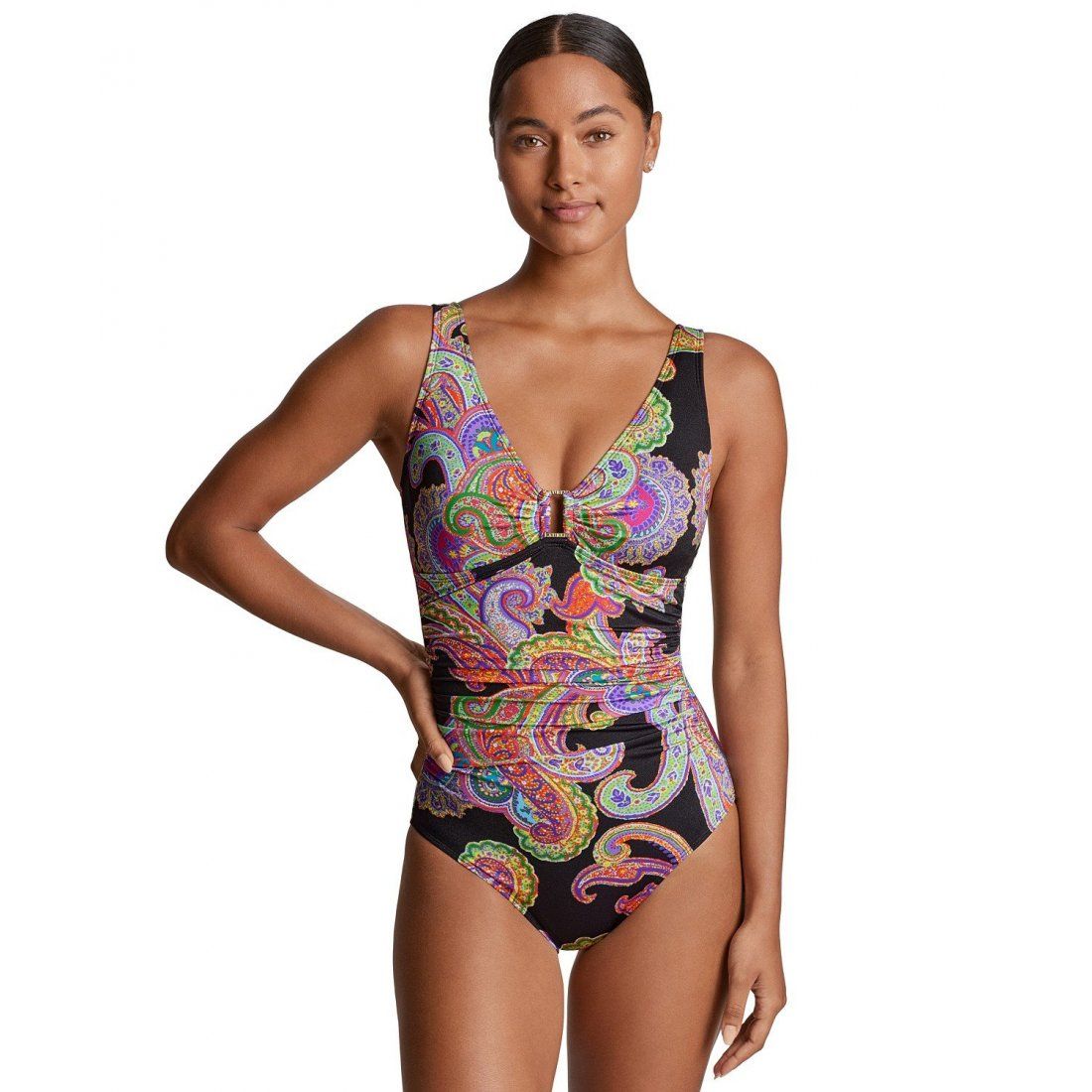 Lauren ralph lauren - 'Paisley-Print Ruched One-Piece Swimsuit' pour Femmes