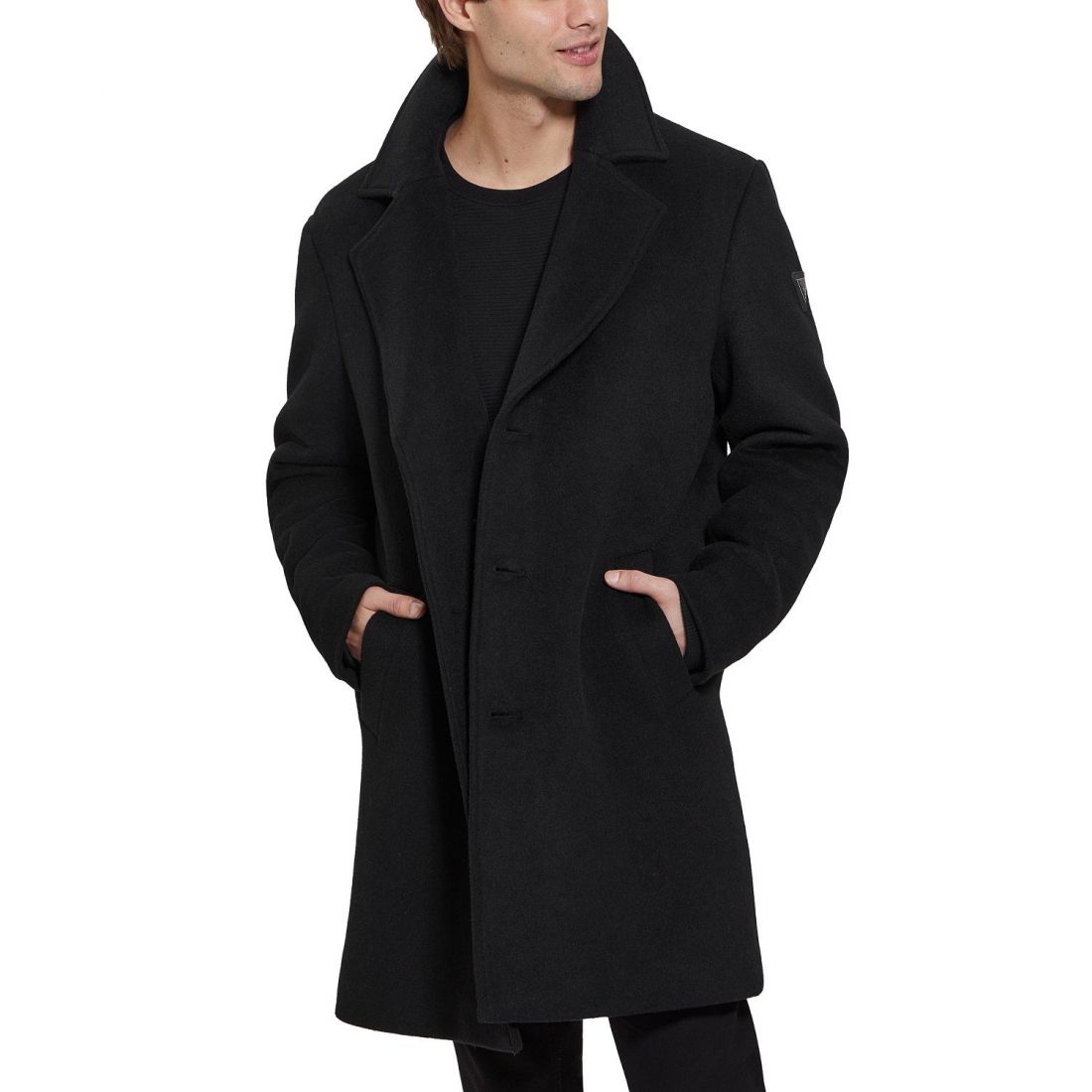 Guess - Manteau 'Wool Blend With Removable Quilted Bib' pour Hommes