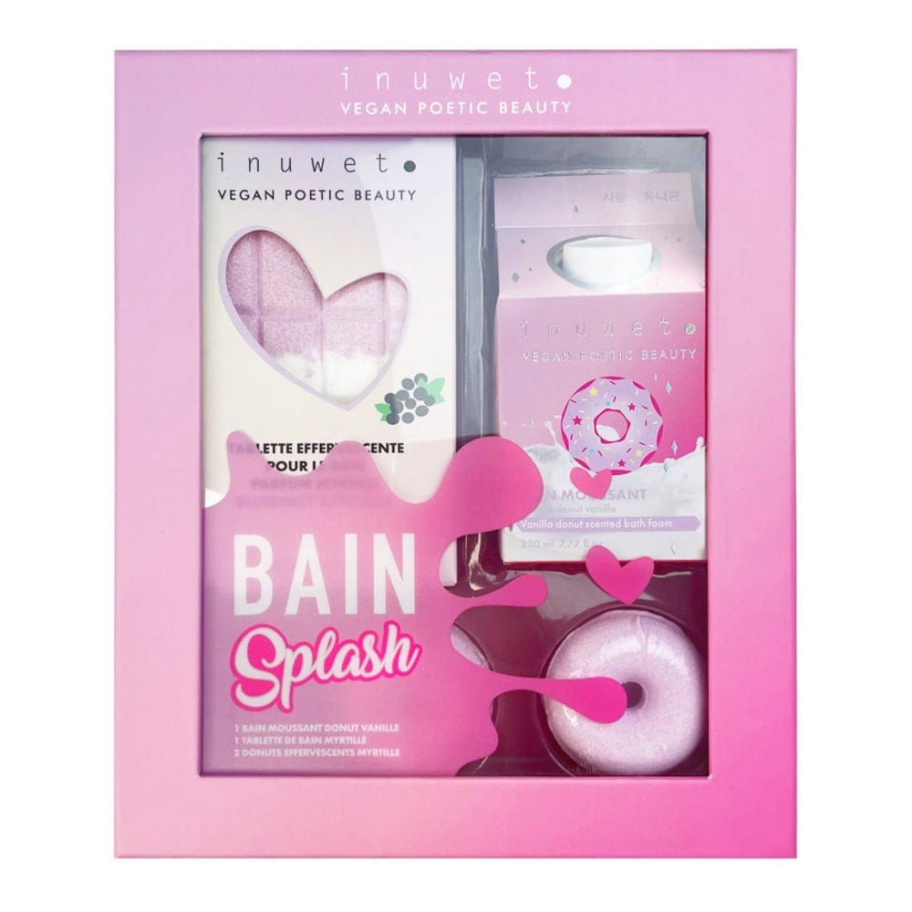 Inuwet - Ensemble de soins du corps 'Bain Splash Donuts Vanille' - 3 Pièces