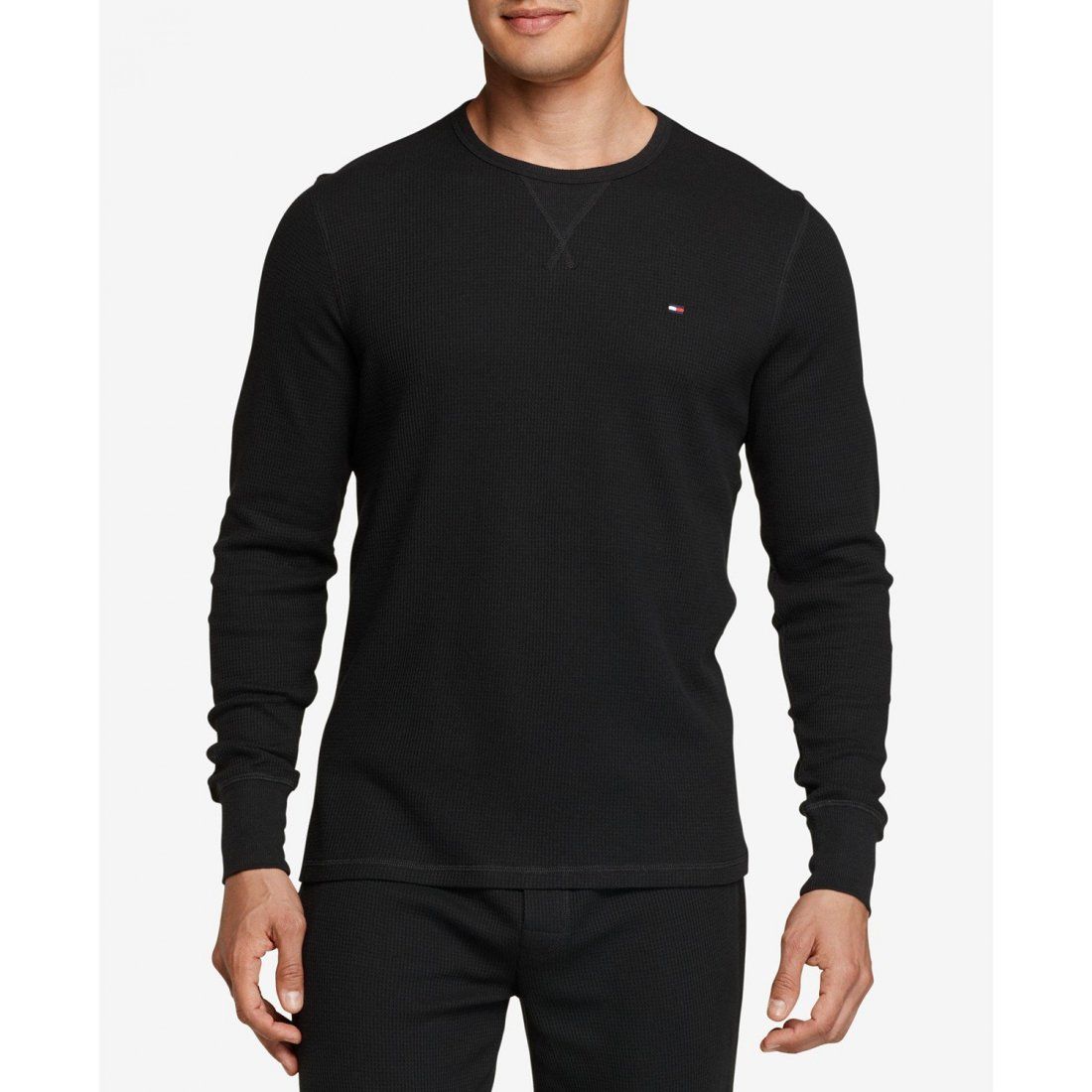 Tommy hilfiger - Top 'Waffle-Knit Long-Sleeve Crewneck' pour Hommes