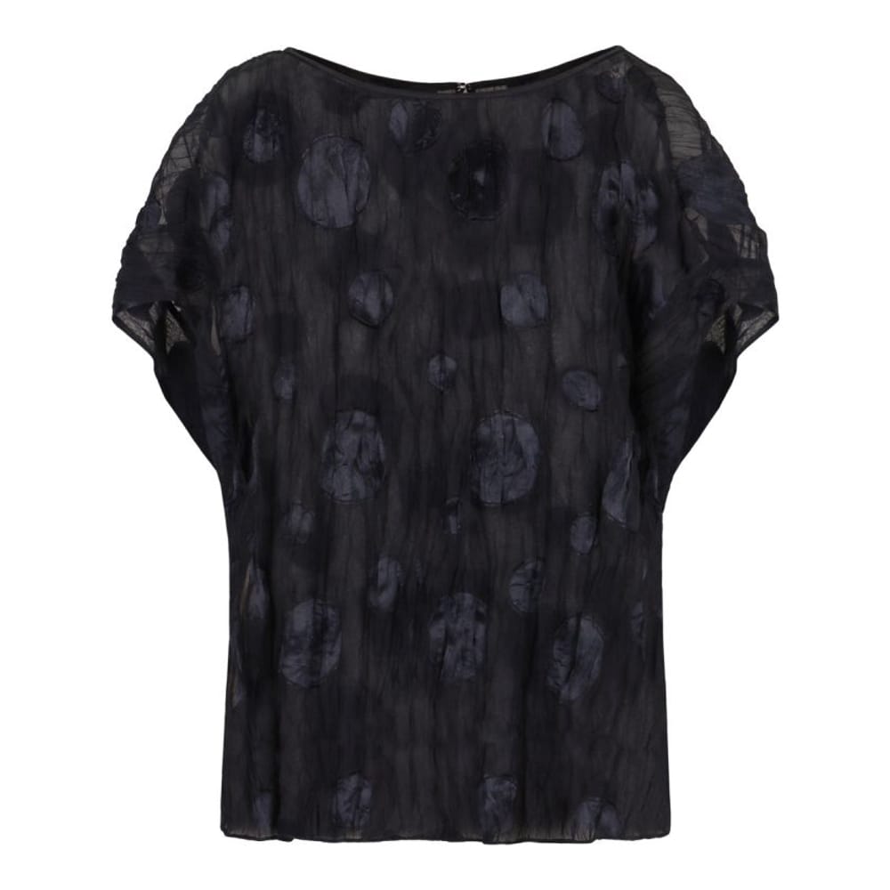 Emporio armani - Blouse à manches courtes 'Gathered Jacquard' pour Femmes