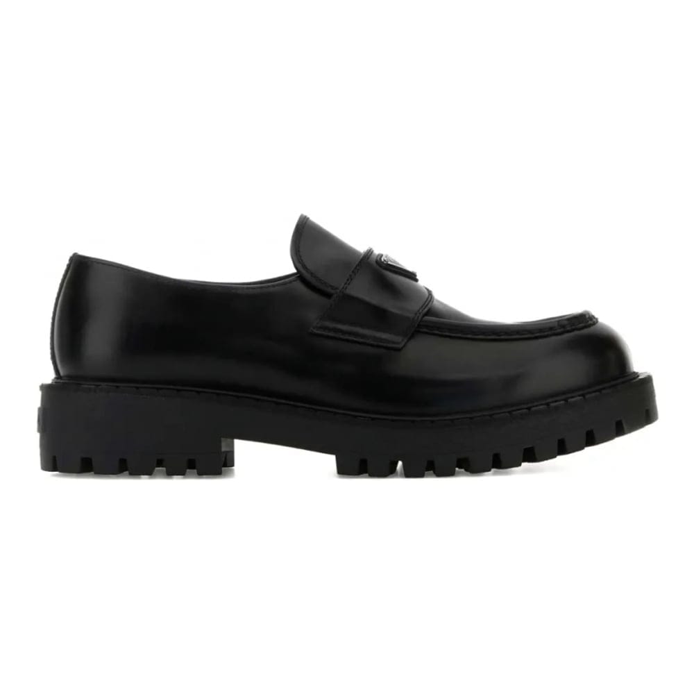 Prada - Mocassins 'Logo-Plaque' pour Hommes