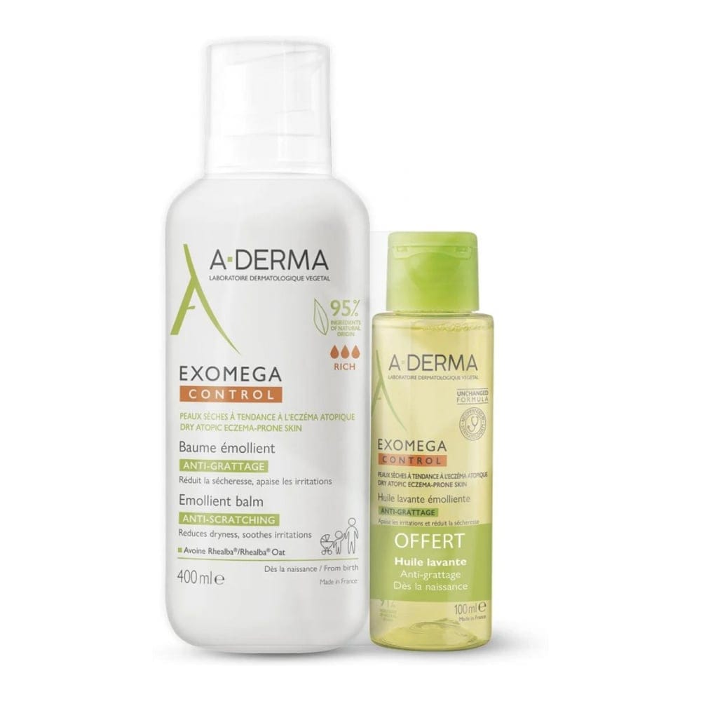 A-derma - Ensemble de soins du corps 'Exomega Control' - 2 Pièces