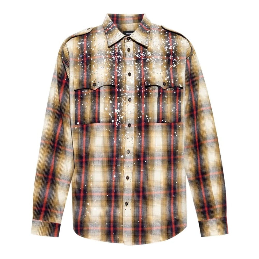 Dsquared - Chemise 'Paint-Splattered Plaid' pour Hommes