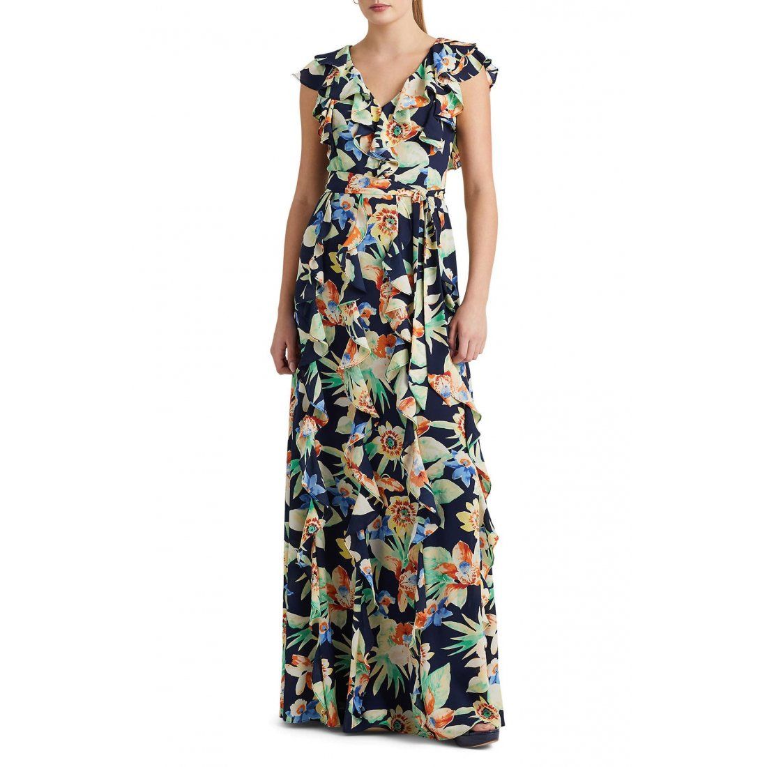 Ralph lauren - 'Floral Tie Waist Dress' pour Femmes