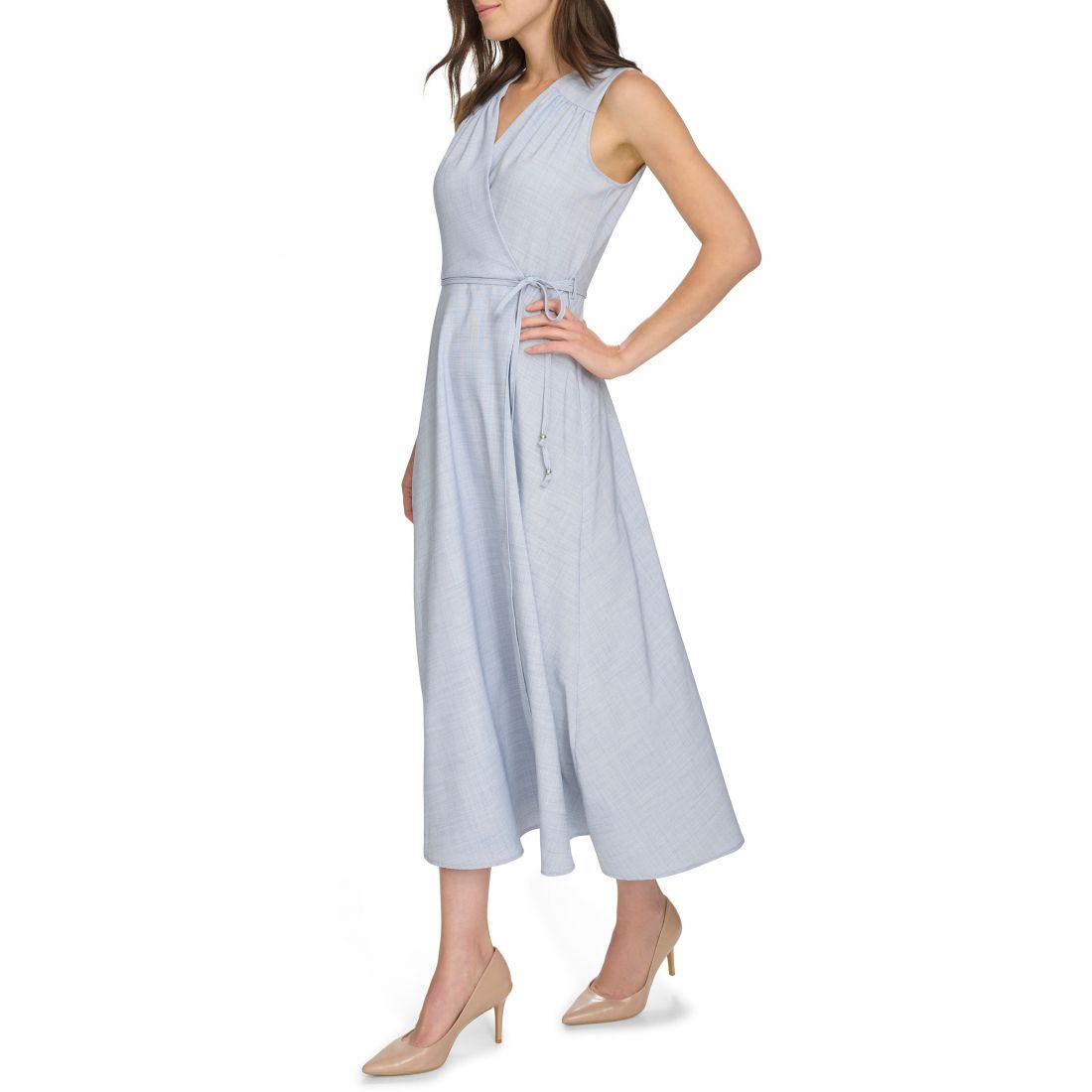 Calvin klein - Robe maxi 'Mélange Sleeveless Wrap' pour Femmes