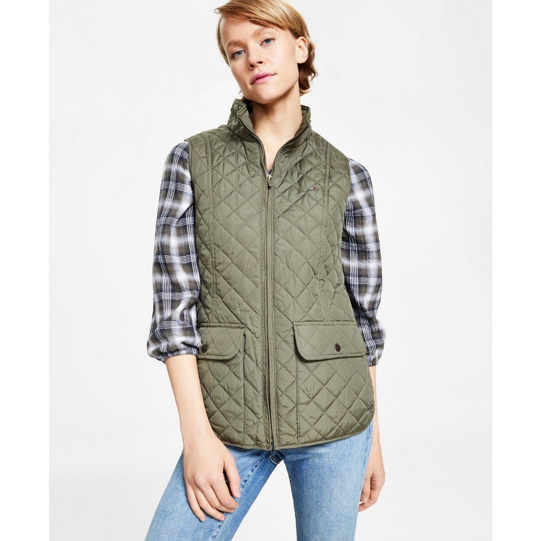 Tommy hilfiger - 'Quilted Zip Front Vest' pour Femmes