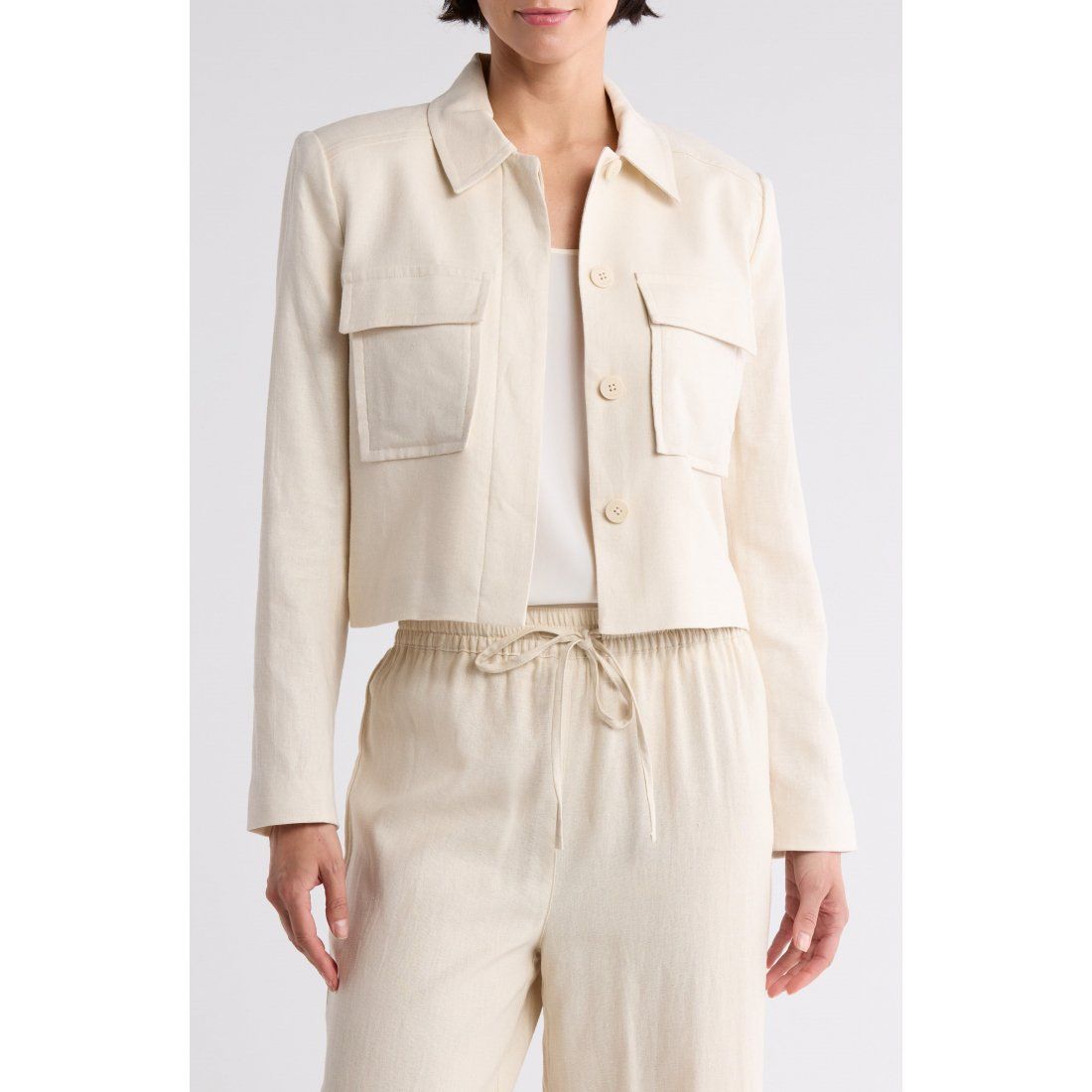 Donna karan - Veste courte 'Utility Linen Blend' pour Femmes