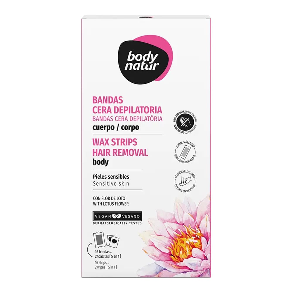 Body natur - Bandes de cire 'Body with Lotus Flower' - 16 Pièces