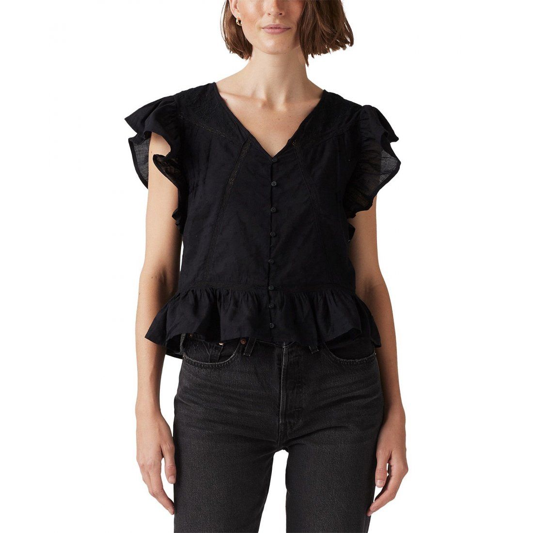 Levi's - "Blouse 'Aniston Ruffled Flutter-Sleeve' pour Femmes"