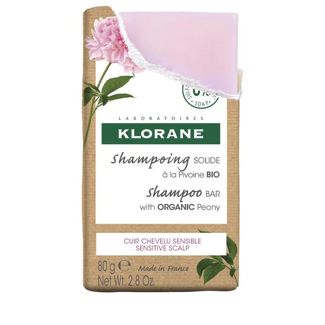 Klorane - Shampoing Solide à La Pivoine BIO - 80 g