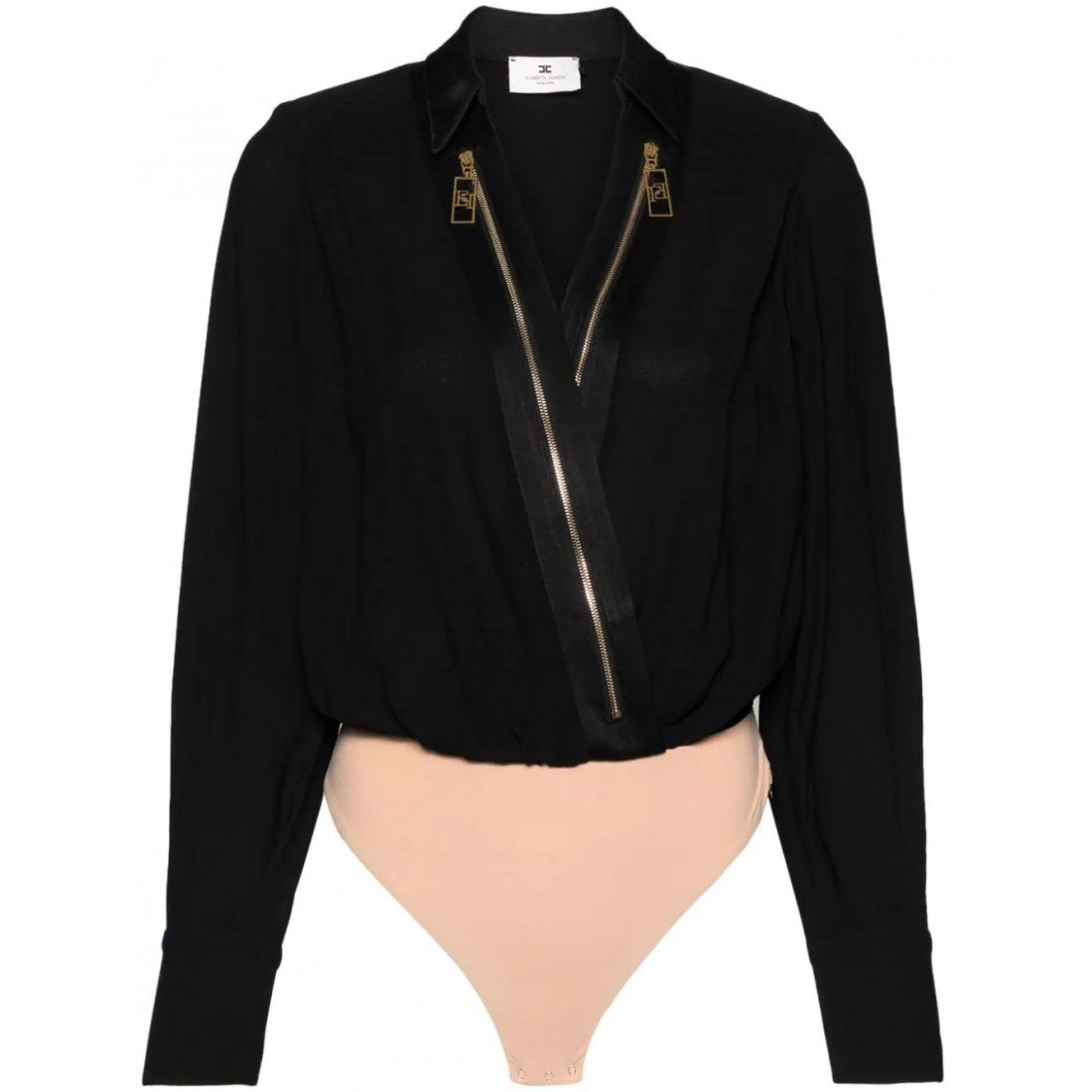 Elisabetta franchi - Body 'Logo-Zip Detail Georgette' pour Femmes
